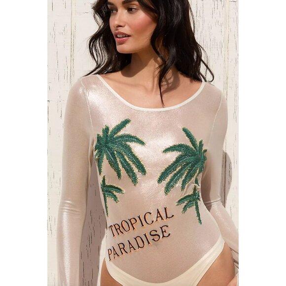 NEW Maaji Womens Medium Tropical Paradise Sheer One Piece Swimsuit - Picture 12 of 13